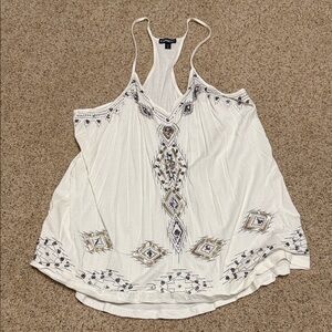 Express White Embroidered Camisole